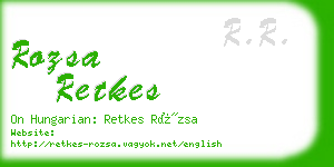 rozsa retkes business card